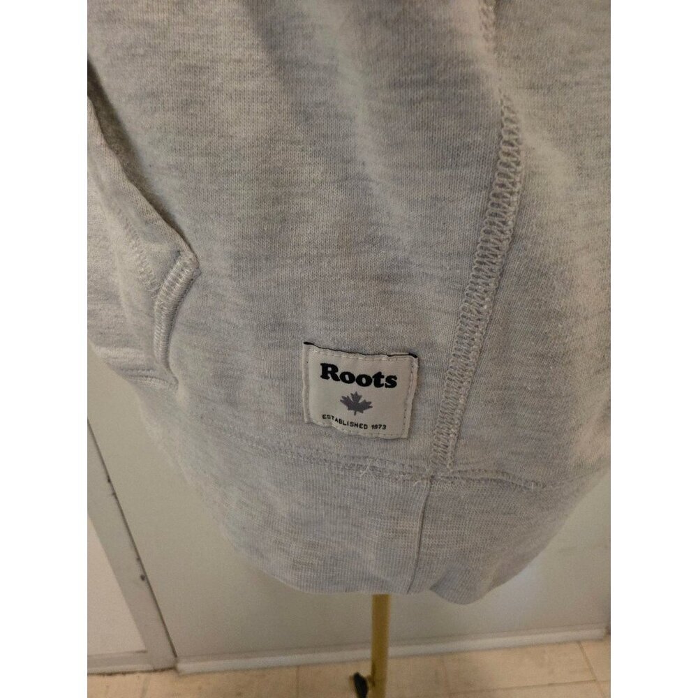 Roots Women's Hoodie Sweatshirt Light Gray Small Drawstring - Picture 8 of 16